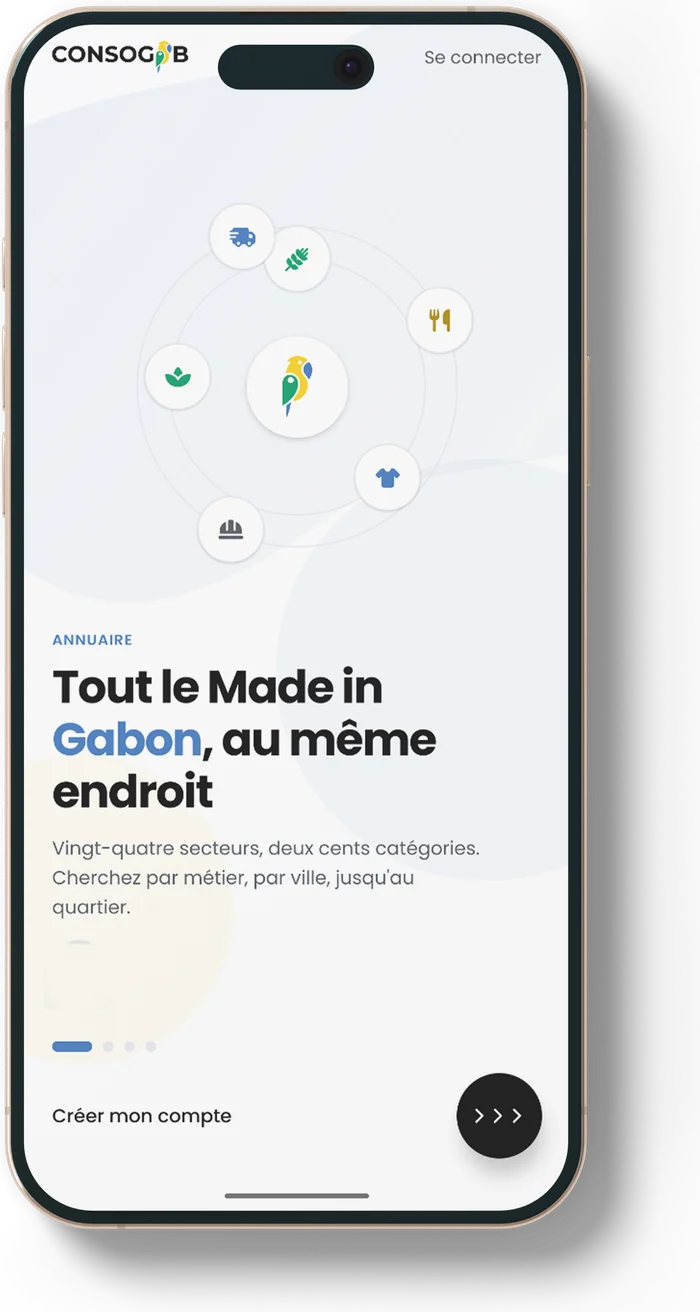 Écran d’accueil de ConsoGab : tout le Made in Gabon au même endroit